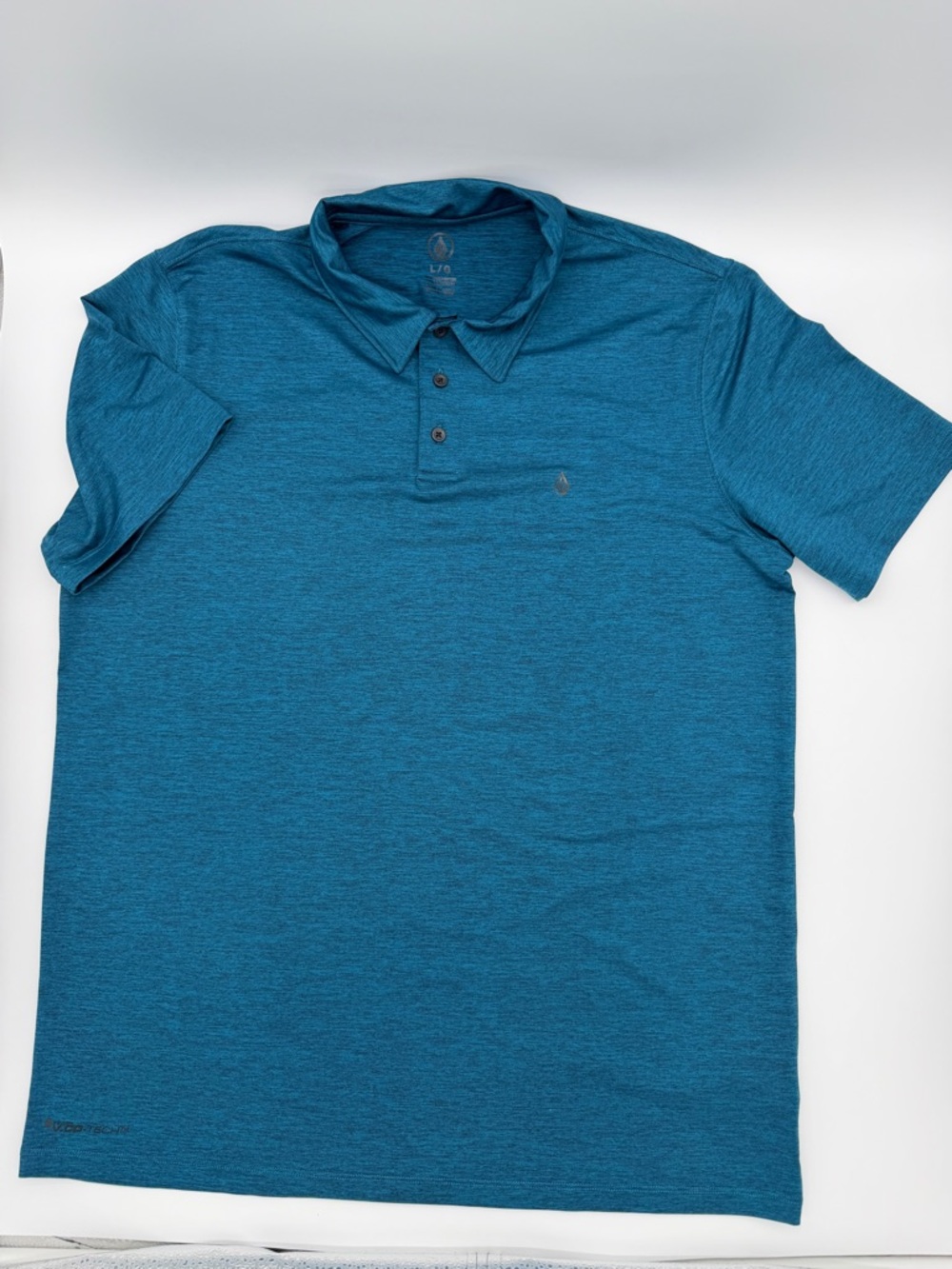 Volcom Golf Polo Shirt Men's Size Large Blue Heathered Performance Stretch Sport